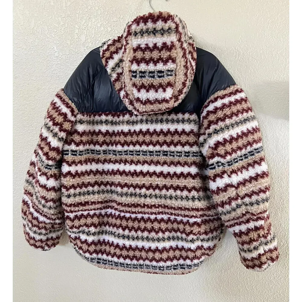 New Rag & Bone Women’s Joelle Sherpa Printed Puffer Down Jacket Size L - Picture 8 of 11